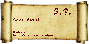 Sors Vazul névjegykártya